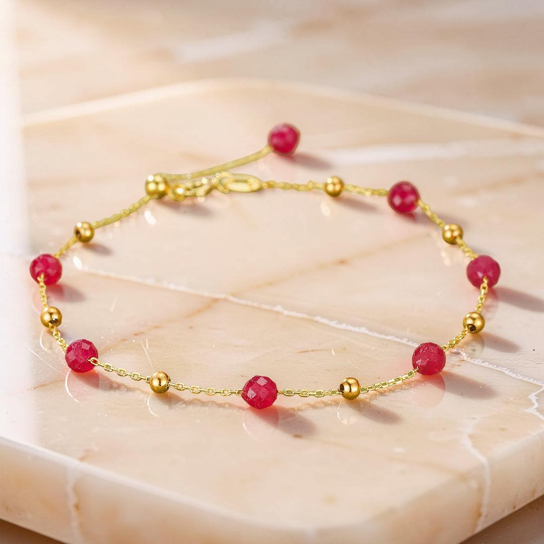 ATELIER-TIBET – Bracelet Cornaline – Lumière Passionnée, Argent Plaqué Or