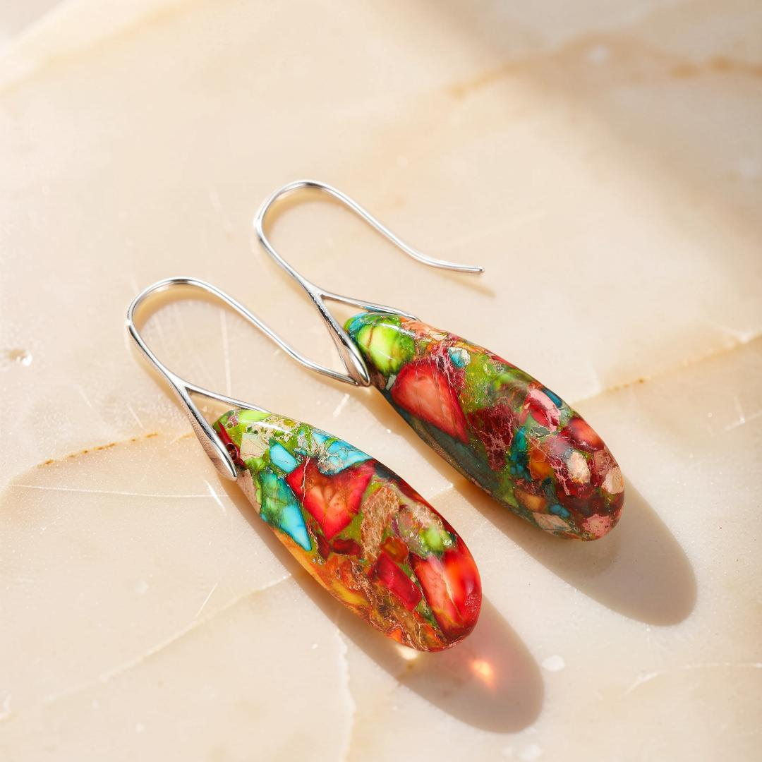 ATELIER-TIBET – Boucles d’Oreilles Jaspe – Essence Sauvage