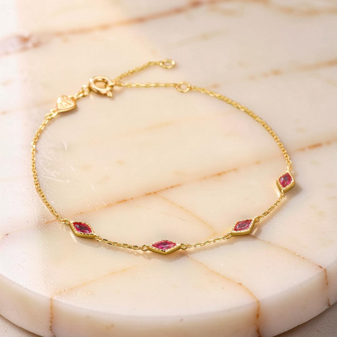 ATELIER-TIBET – Bracelet Cornaline – Grâce Intuitive, Argent Plaqué Or 14k