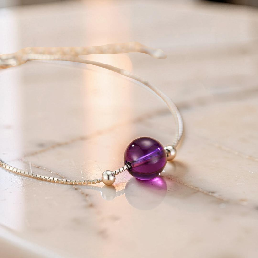 ATELIER-TIBET – Bracelet Améthyste – Goutte de Douceur, Argent