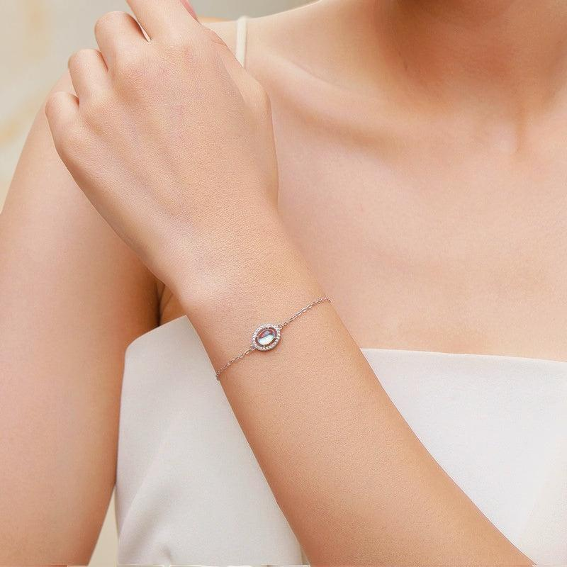 ATELIER-TIBET – Bracelet Pierre de Lune – Sérénité Lunaire, Argent 925