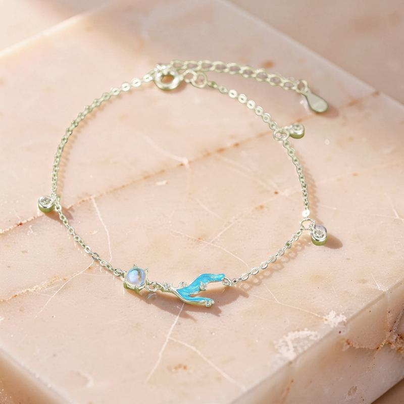 ATELIER-TIBET – Bracelet Pierre de Lune – Sirène Lunaire, Argent