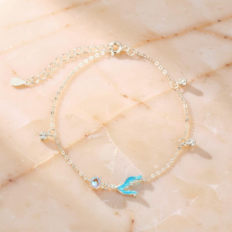 ATELIER-TIBET – Bracelet Pierre de Lune – Sirène Lunaire, Argent