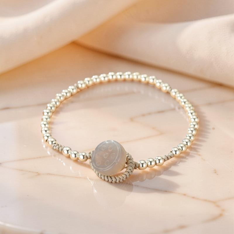 ATELIER-TIBET – Bracelet Enfant – Graine de Lotus, Argent