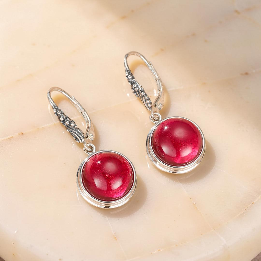 ATELIER-TIBET – Boucles d’Oreilles Cornaline – Lueur d’Énergie, Argent