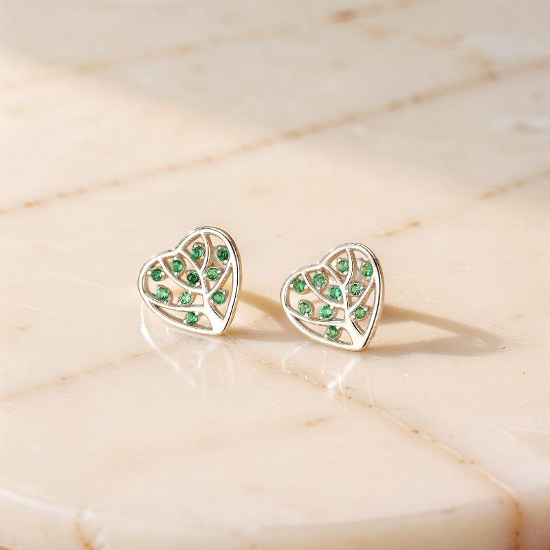 ATELIER-TIBET – Boucles d'Oreilles Arbre de Vie – Arbre d'Amour, Argent 925