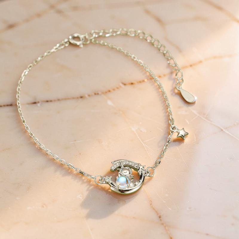 ATELIER-TIBET – Bracelet Pierre de Lune – Harmonie Lunaire, Argent 925