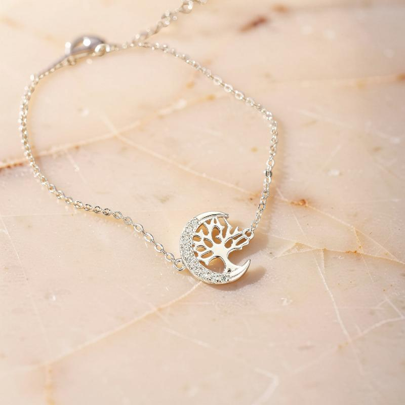 ATELIER-TIBET – Bracelet Arbre de Vie – Arbre Lunaire, Argent