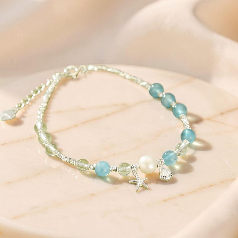 ATELIER-TIBET – Bracelet Aigue-Marine et Perle – Harmonie Marine, Argent