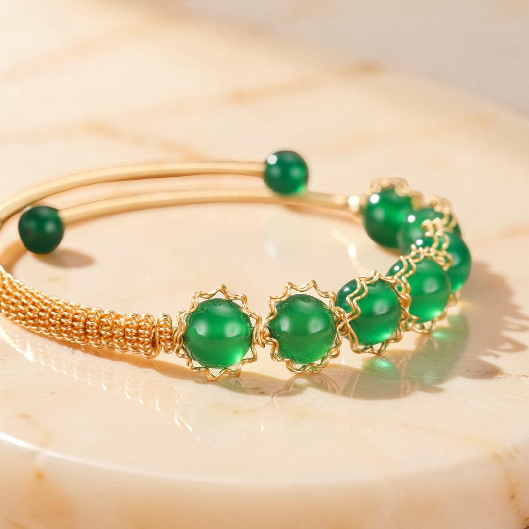 ATELIER-TIBET – Bracelet Agate Verte – Force d’Harmonie