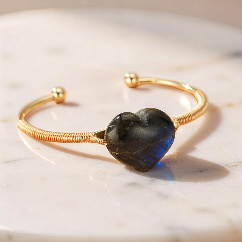 ATELIER-TIBET – Bracelet Labradorite – Cœur Mystique