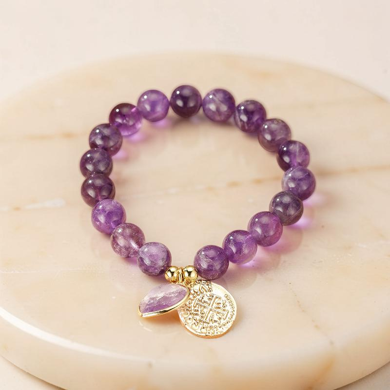 ATELIER-TIBET – Bracelet Améthyste – Cœur de Royauté