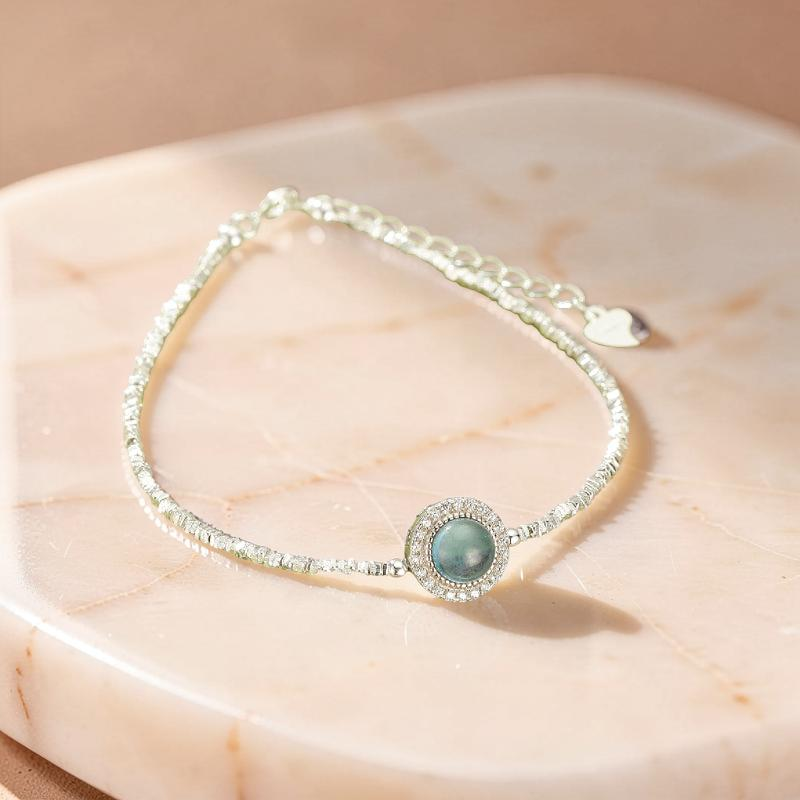 ATELIER-TIBET – Bracelet Aigue-Marine – Souffle Marin, Argent