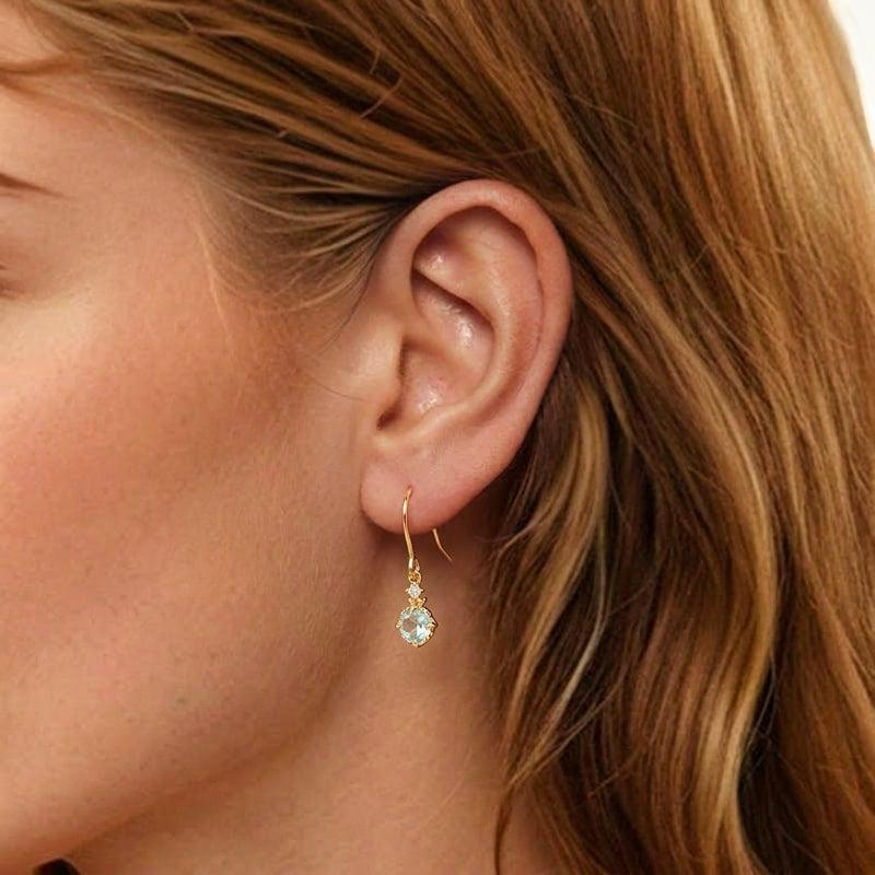 ATELIER-TIBET – Boucles d'Oreilles Topaze – Éclat d'Elysée, Argent Plaqué Or