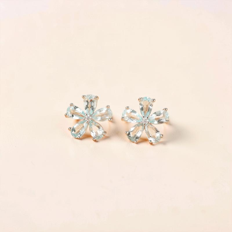 ATELIER-TIBET – Boucles d'Oreilles Topaze – Fleur D'horizon, Argent