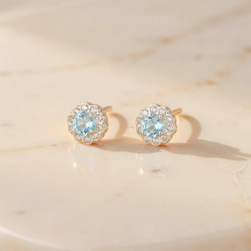 ATELIER-TIBET – Boucles d'Oreilles Topaze – Fleur d'Eden, Argent