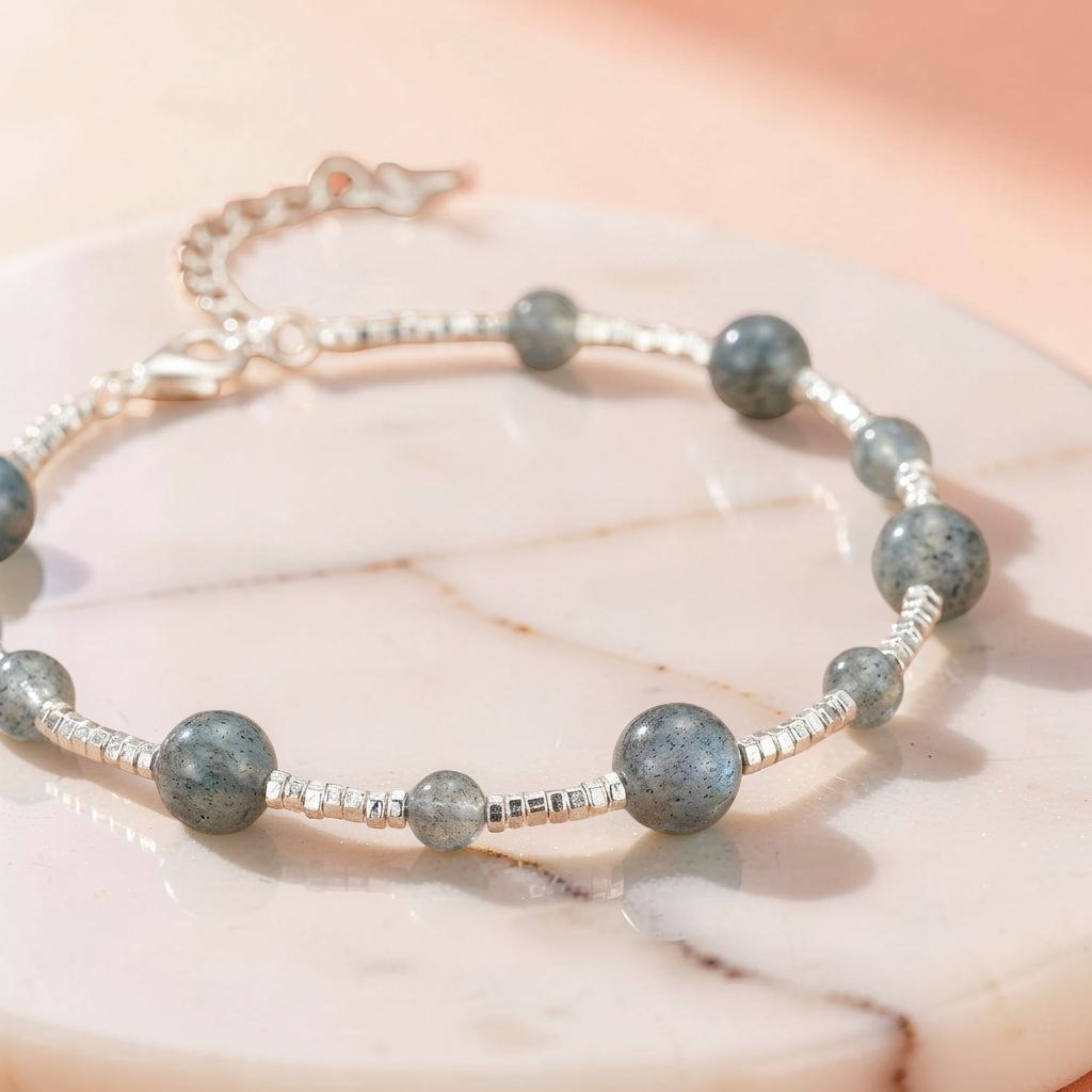 ATELIER-TIBET – Bracelet Labradorite – Beauté Lunaire, Argent