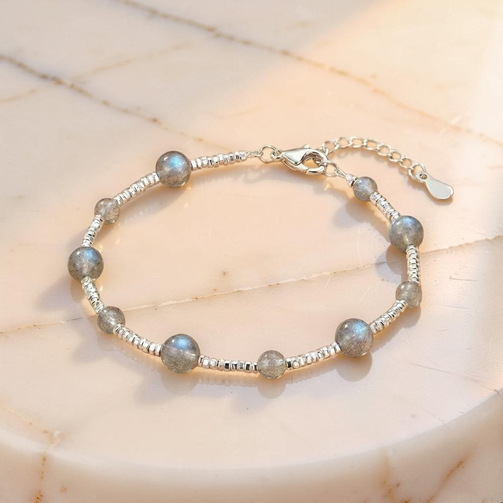 ATELIER-TIBET – Bracelet Labradorite – Beauté Lunaire, Argent