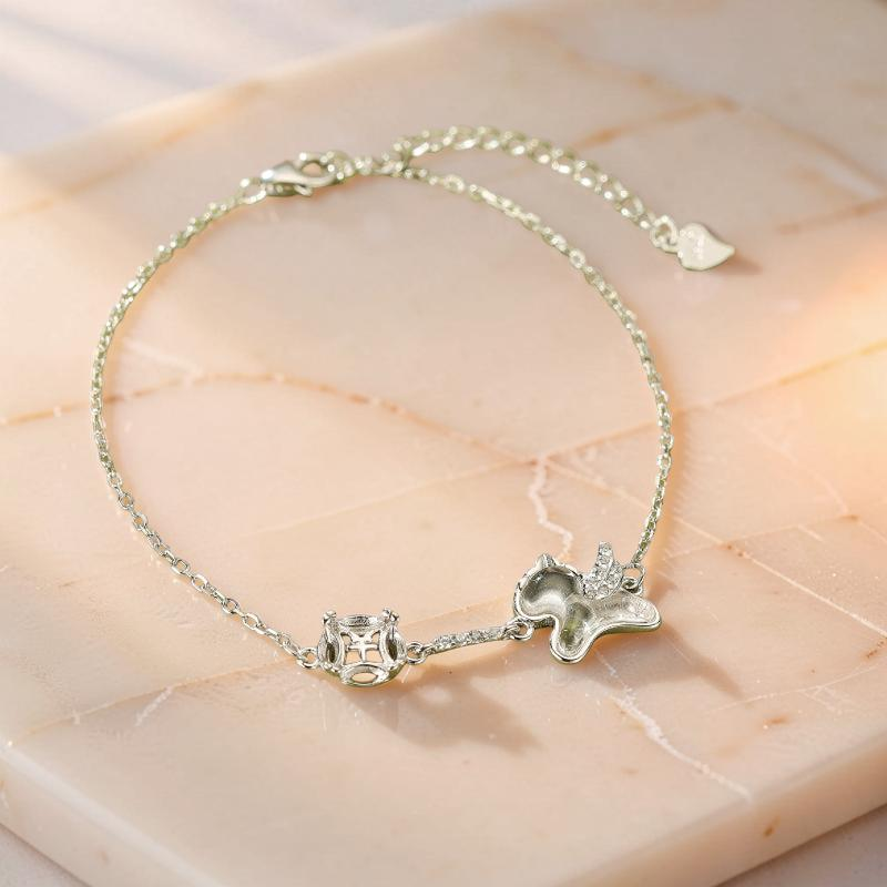ATELIER-TIBET – Bracelet Cristal de Roche – Porte-Bonheur Ailé, Argent