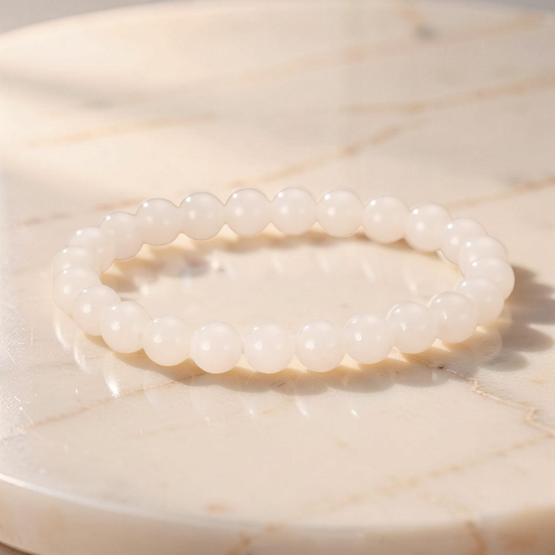 ATELIER-TIBET – Bracelet Jade Blanc – Harmonie Intemporelle