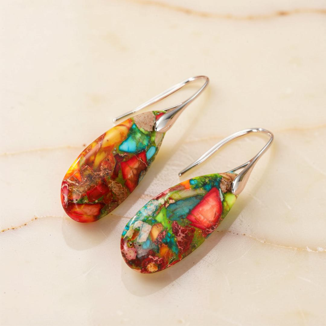 ATELIER-TIBET – Boucles d’Oreilles Jaspe – Essence Sauvage