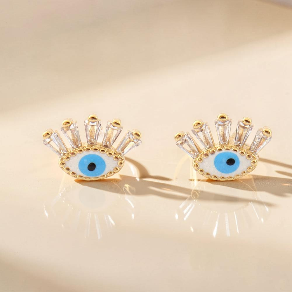 ATELIER-TIBET – Boucle d’oreille Mauvais Œil Regard en Cristal