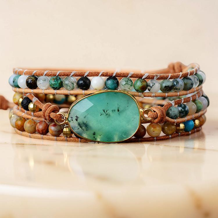 ATELIER-TIBET – Bracelet Agate – Esprit Aventure, Cuir