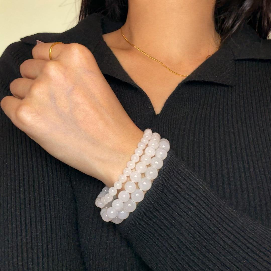ATELIER-TIBET – Bracelet Jade Blanc – Harmonie Intemporelle