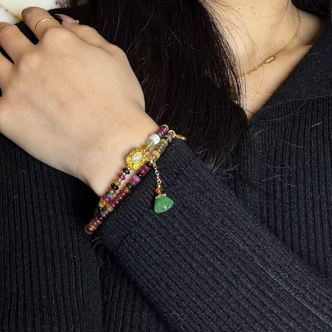 ATELIER-TIBET – Bracelet Tourmaline Lotus – Éveil Spirituel