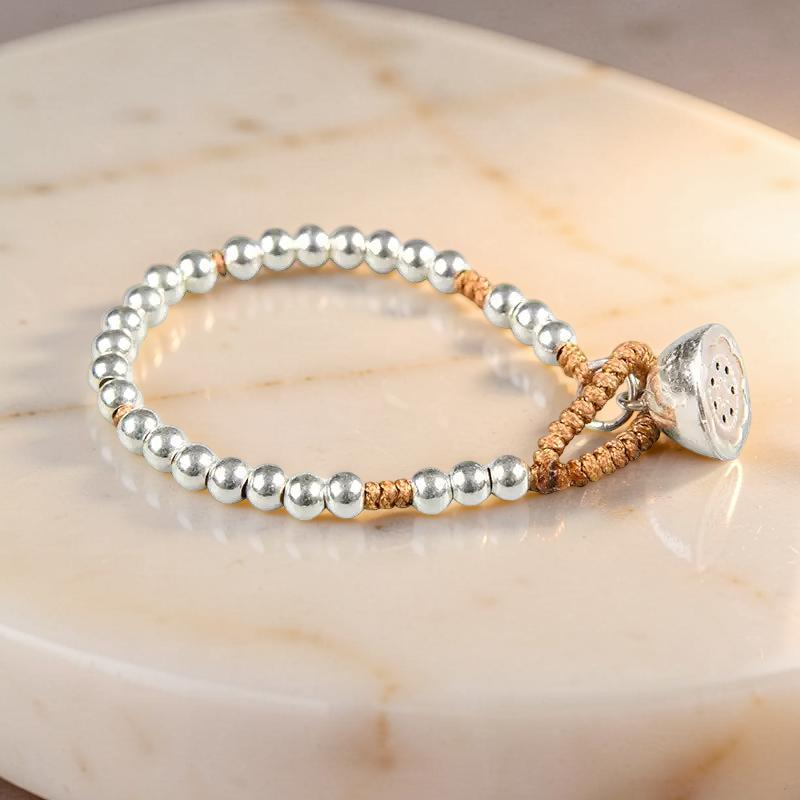 ATELIER-TIBET – Bracelet Enfant – Graine de Lotus, Argent