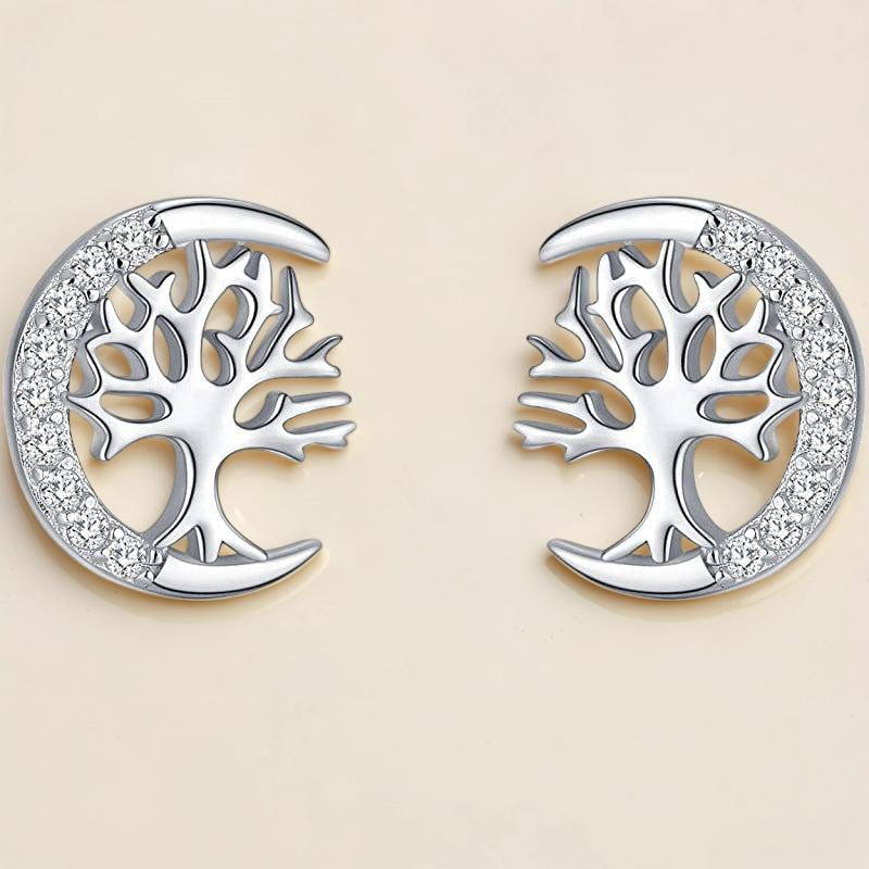 ATELIER-TIBET – Boucles d'oreilles Arbre de Vie – Arbre Céleste, Argent S925