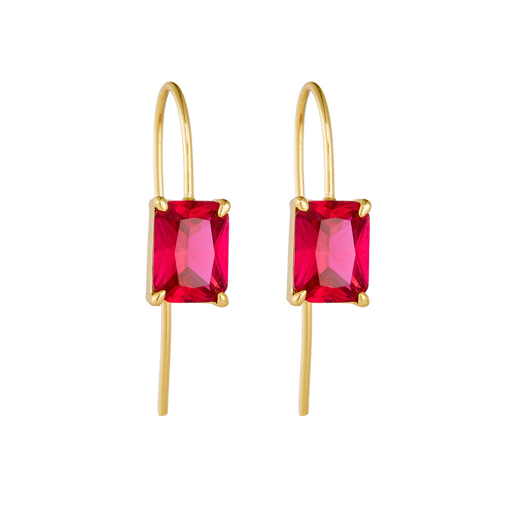 ATELIER-TIBET – Boucles d’Oreilles Cornaline – Élégance Pourpre, Argent Plaqué Or