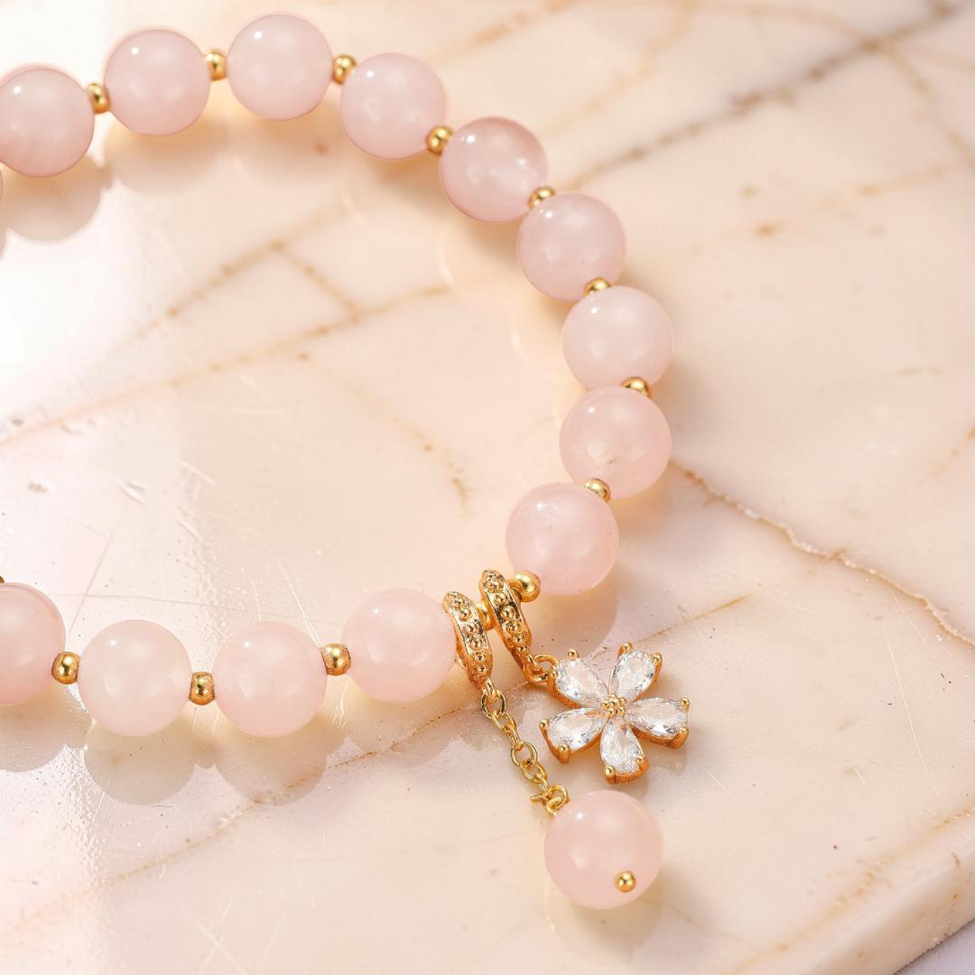ATELIER-TIBET – Bracelet Quartz Rose – Fleur de Tendresse