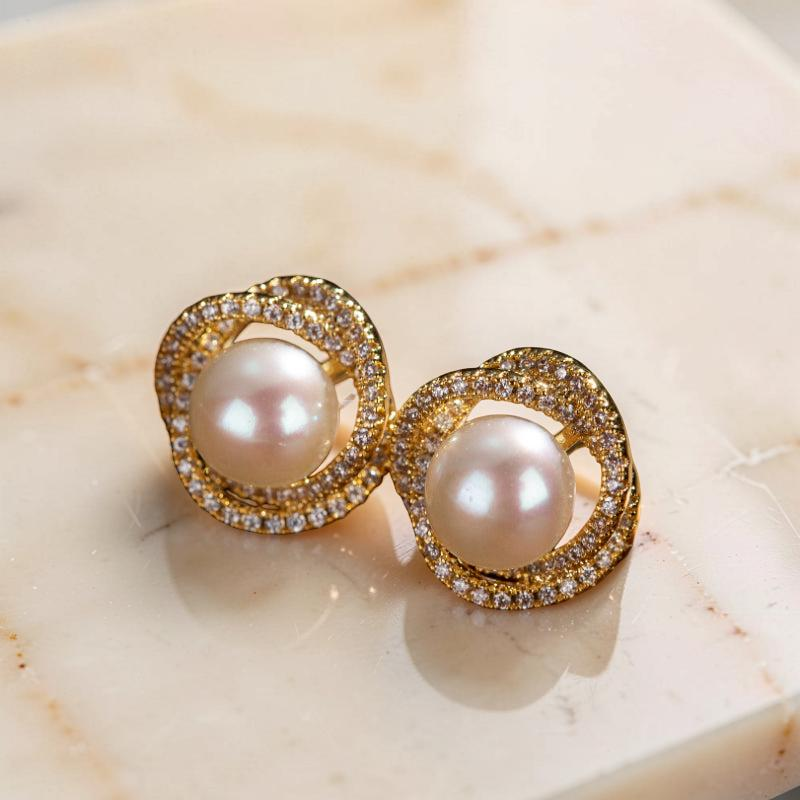 ATELIER-TIBET – Boucles d'Oreilles Perle – Douceur Nacrée, Argent Plaqué Or