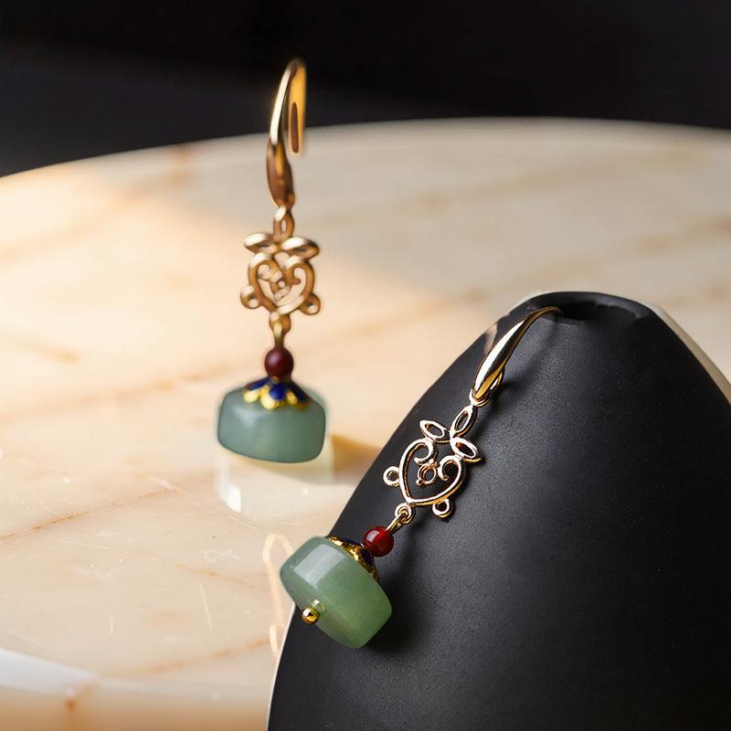 ATELIER-TIBET – Boucles d'Oreilles Aventurine – Confiance