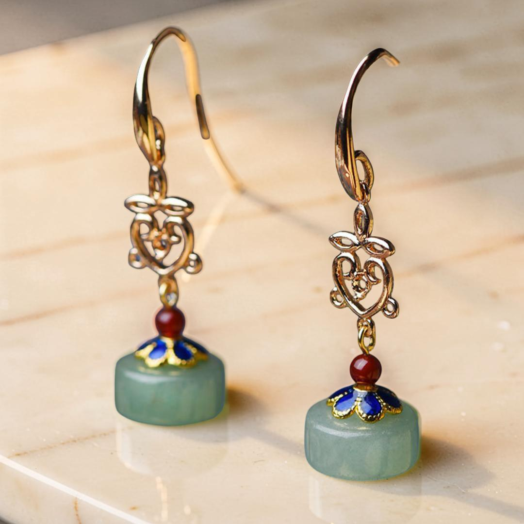 ATELIER-TIBET – Boucles d'Oreilles Aventurine – Confiance