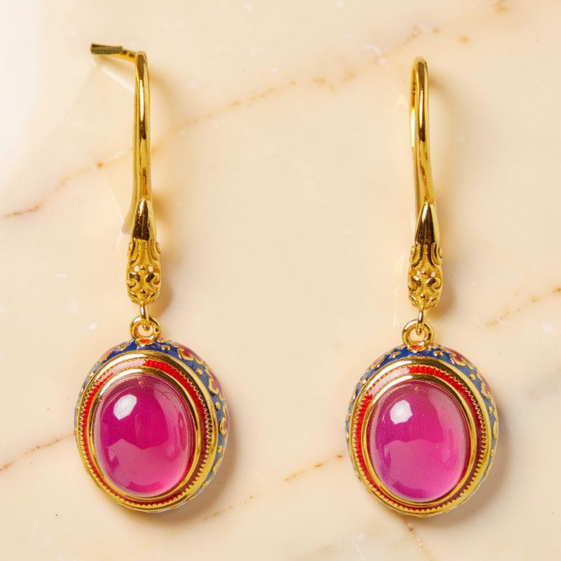 ATELIER-TIBET – Boucles d'Oreilles Cornaline – Abondance, Argent Plaqué Or