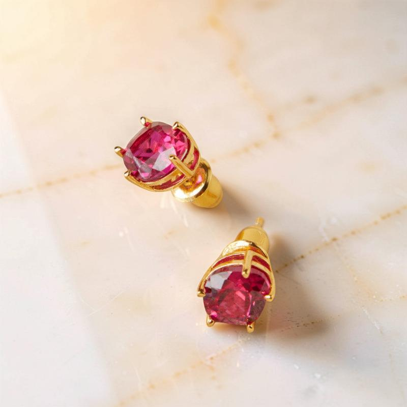 ATELIER-TIBET – Boucles d'Oreilles Cornaline – Essence de Vie, Argent Plaqué Or