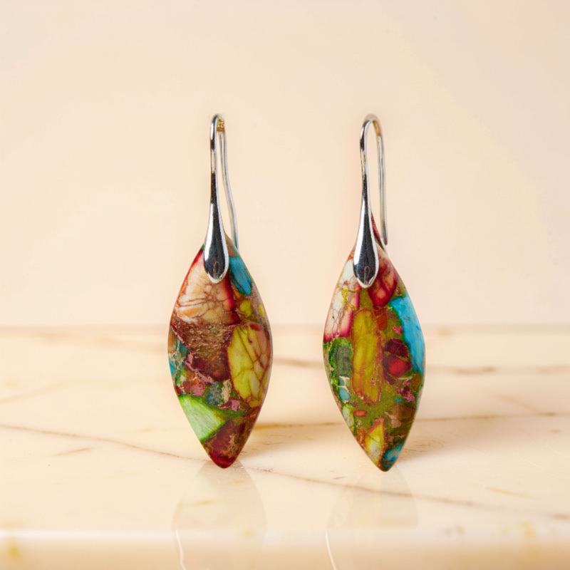 ATELIER-TIBET – Boucles d'Oreilles Jaspe – Élégance Cachée