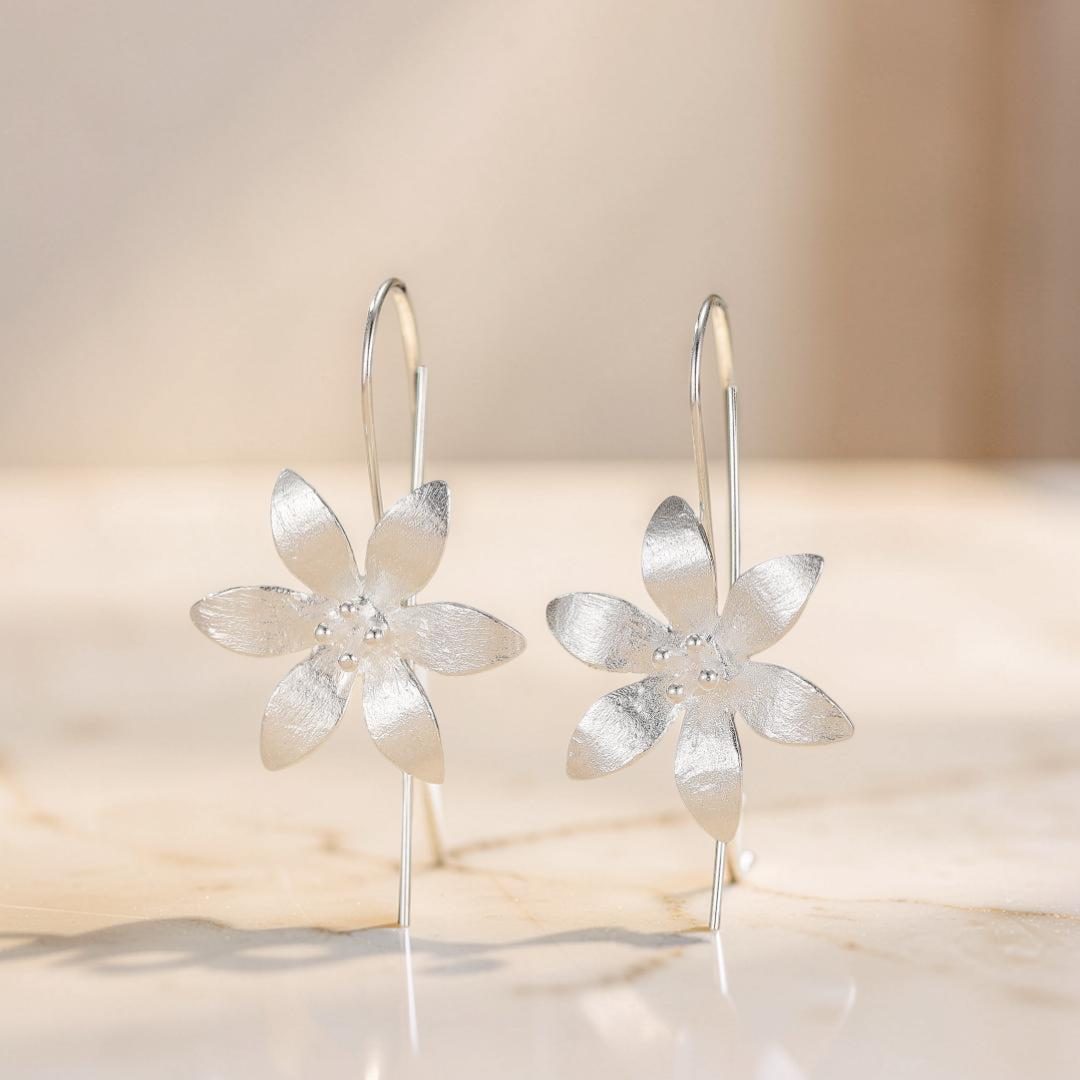 ATELIER-TIBET – Boucles d'Oreilles - Lotus Éclos, Argent