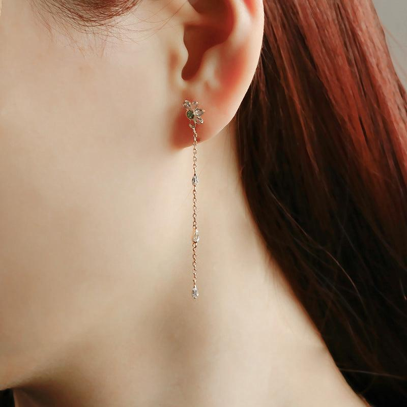 ATELIER-TIBET – Boucles d'Oreilles Péridot et Topaze – Vœux Éternel, Argent Plaqué Or