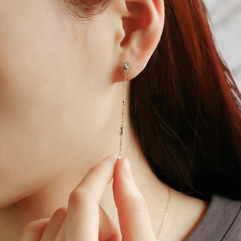 ATELIER-TIBET – Boucles d'Oreilles Péridot et Topaze – Vœux Éternel, Argent Plaqué Or