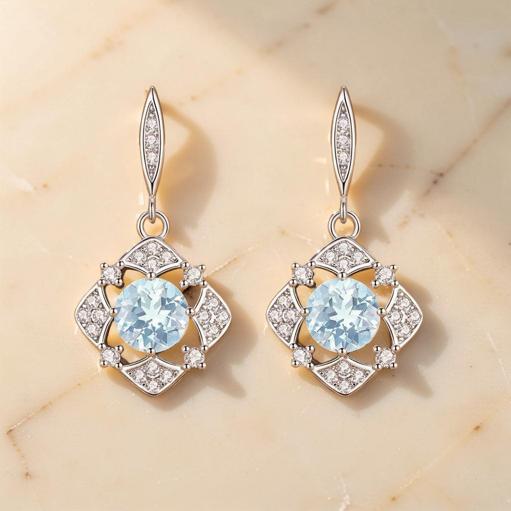 ATELIER-TIBET – Boucles d'oreilles Topaze – Lumière d’Aurore, Argent