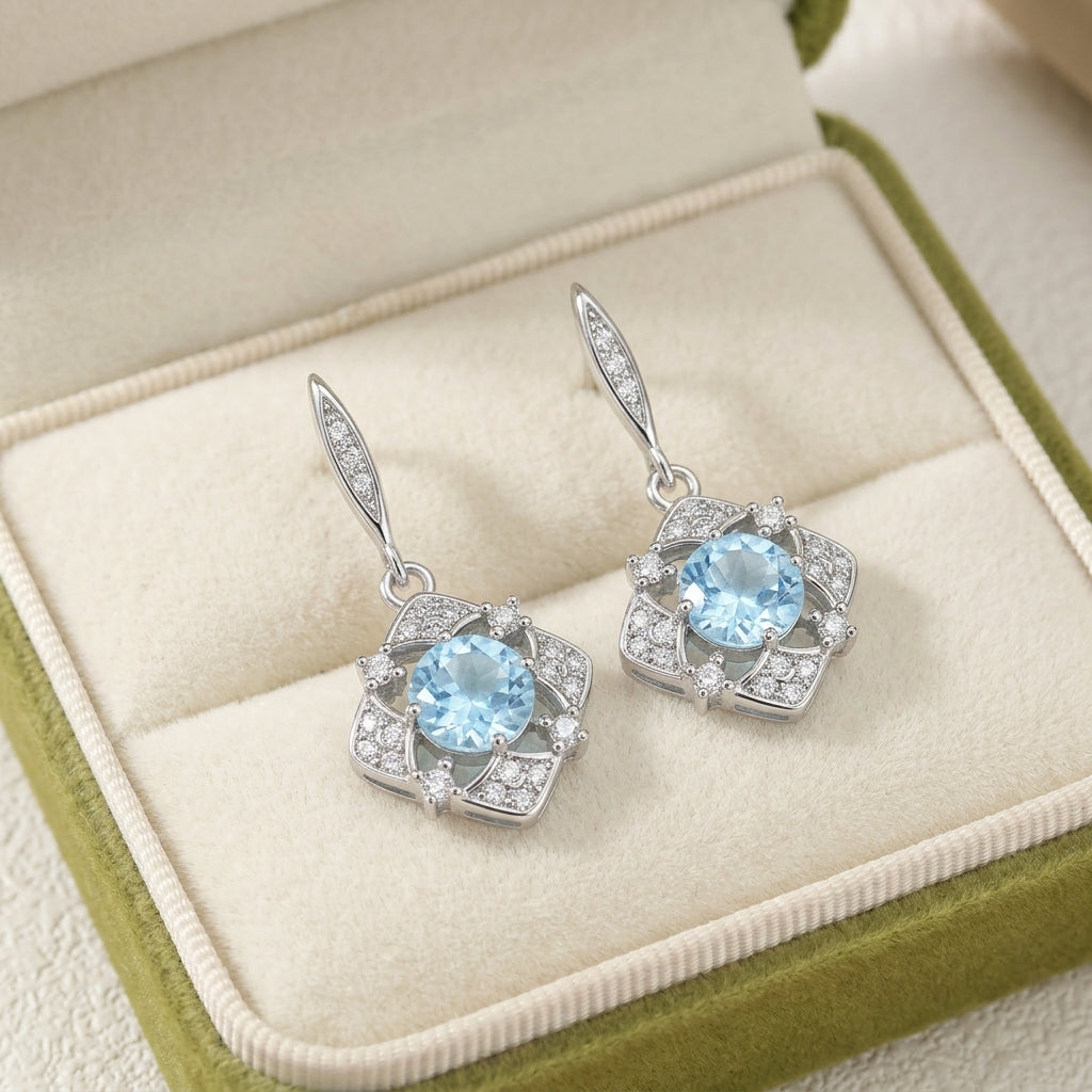 ATELIER-TIBET – Boucles d'oreilles Topaze – Lumière d’Aurore, Argent