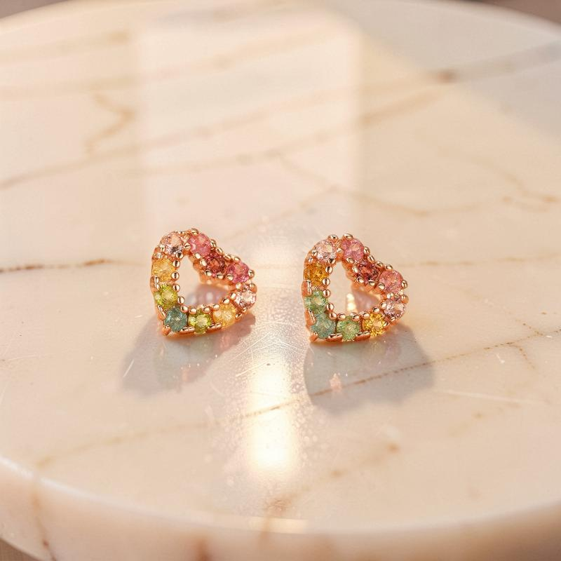 ATELIER-TIBET – Boucles d'Oreilles Tourmalines – Reflet du Cœur Caché, Argent