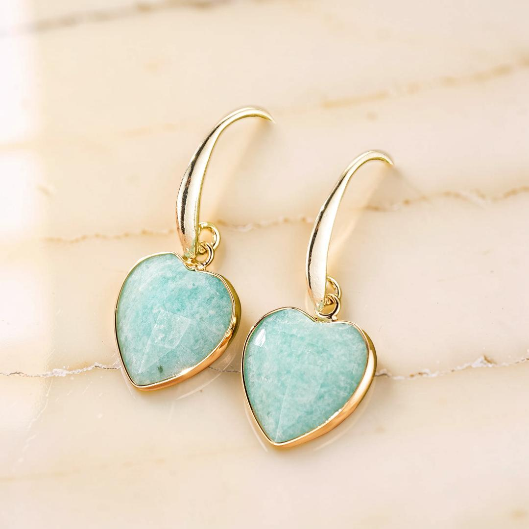 ATELIER-TIBET – Boucles d’Oreilles Amazonite/Lapis Lazuli – Douceur Radieuse