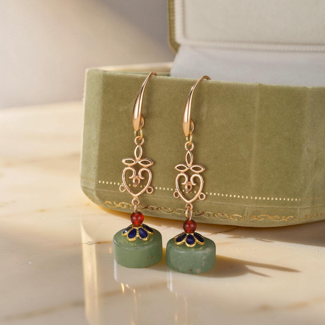 ATELIER-TIBET – Boucles d'Oreilles Aventurine – Confiance