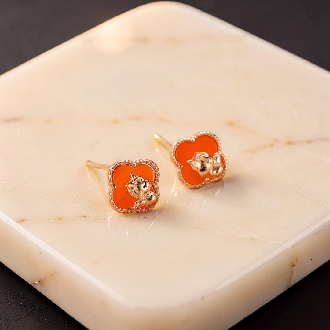 ATELIER-TIBET – Boucles d’Oreilles Cheval – Esprit Libre, Argent Plaqué Or Rose