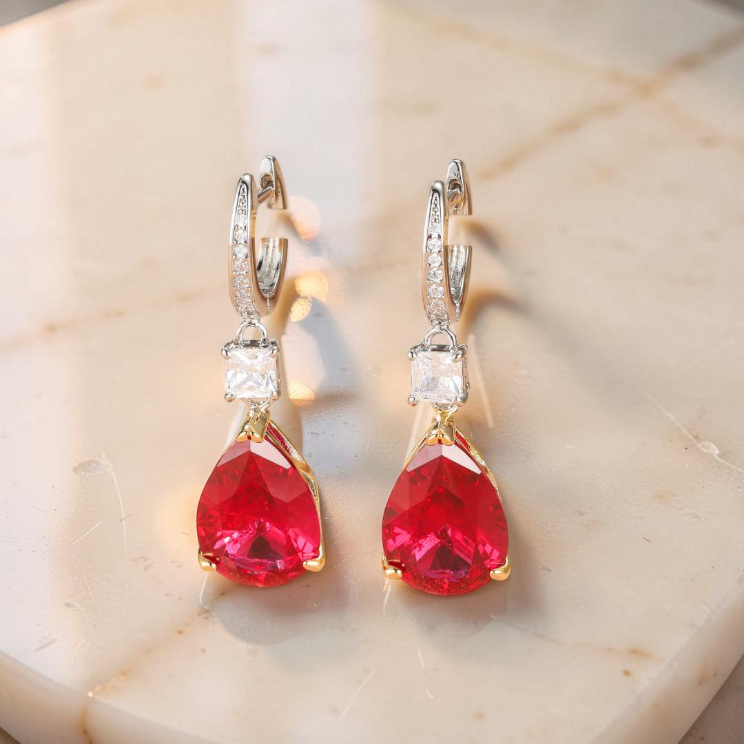 ATELIER-TIBET – Boucles d’Oreilles Cornaline – Larmes Impériales
