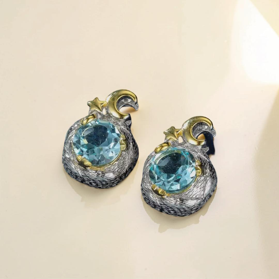 ATELIER-TIBET – Boucles d’Oreilles Topaze – Gouttes de Soleil, Argent 925